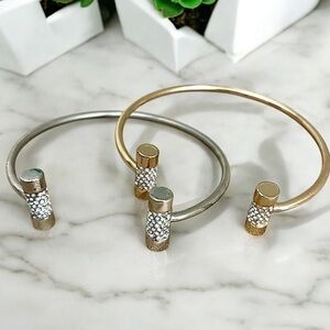 Langston gold & silver tone plated pavé bangle set 🩶💛💎💎 NWOT